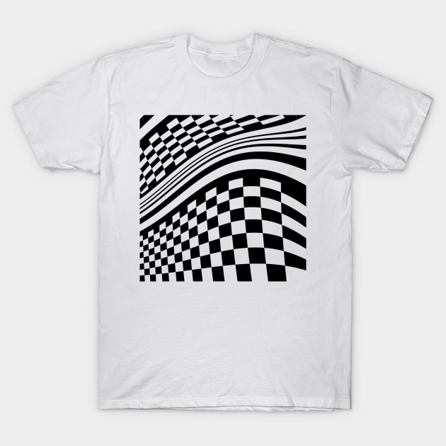 Wonky Warped Abstract Racetrack T-Shirt by Suneldesigns